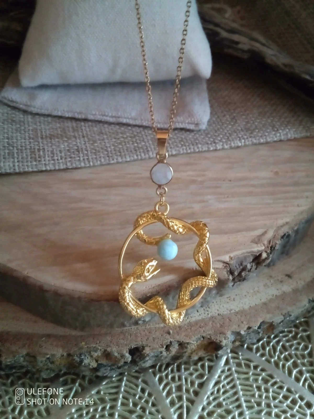 Serpent necklace and semi-precious stones – photo 2